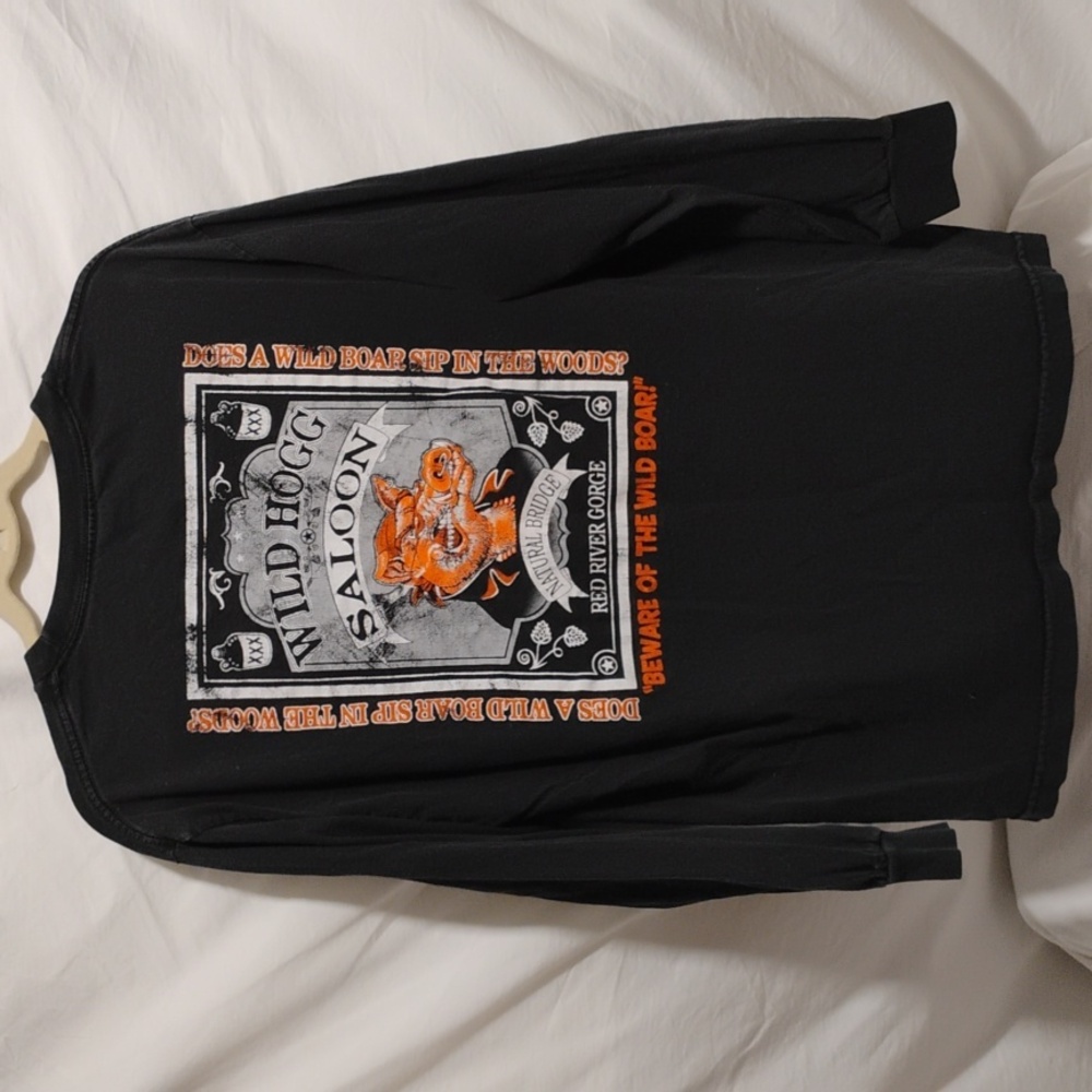 (BX17)SALE! Wild Hog Saloon Vtg "Beware Of The Wild Boar" Natural Bridge Ky Tee